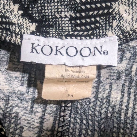 Kokoon Vintage black gray white zig zag print wing sleeve Shift dress size M - Picture 11 of 12